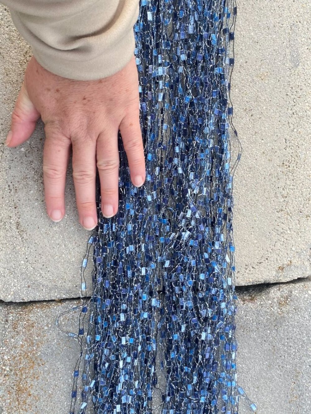 Women's Blue Scarf - Picture 5 of 9